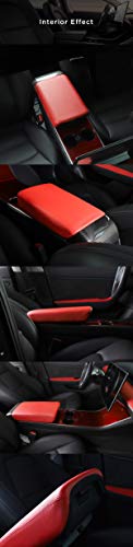 Tesla Model 3 & Y Red Leather Armrest Cover