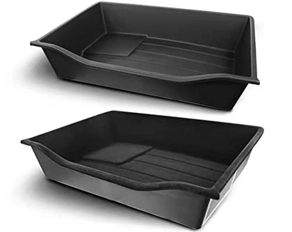 Under Seat ABS Flocking Storage Organizer Tray for 2020 2021 2022 2023 Tesla Model Y (2PCS)