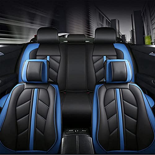Front & Rear Seat Covers for Chevy Chevrolet Bolt EV EUV Car Seat Cover Luxury PU Leather Sporty Breathable Comfortable Blue×Black