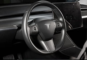 Steering Wheel Frame/Trim for 2017-2022 Tesla Model 3 & Y (Matte Carbon Fiber Pattern)