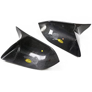Real Carbon Fiber Horn Style Side Mirror Covers for Tesla Model Y (Gloss Carbon Fiber)