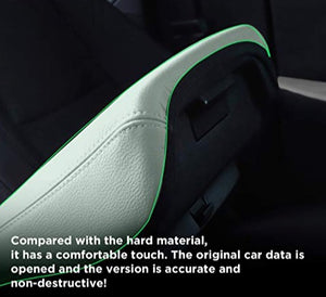 White Leather Armrest Cover for Tesla Model 3 & Y