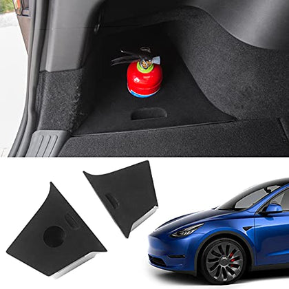 Fit Tesla Model Y Trunk Organizer Rear Trunk Storage Box Side Packets Tray Bins For Tesla Model Y Accessories 2020 2021(Rear Trunk Side Boxes (Lid With Hole))