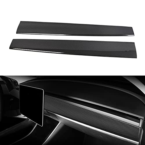 Tesla Model 3 Model Y Dashboard Cover Wrap, Glossy Carbon Fiber Dash Cover Wrap Cap Kit, Accessories for Tesla 2016 2017 2018 2019 2020 2021 2022, ID015-C