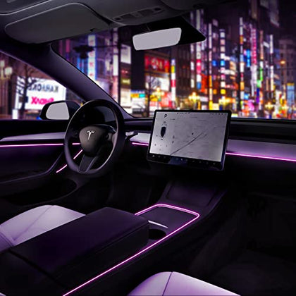 2021-2022 Tesla Model 3 & Model Y LED Ambient Light Kit (Center Console + Dashboard Light+ 4 Door Lights)