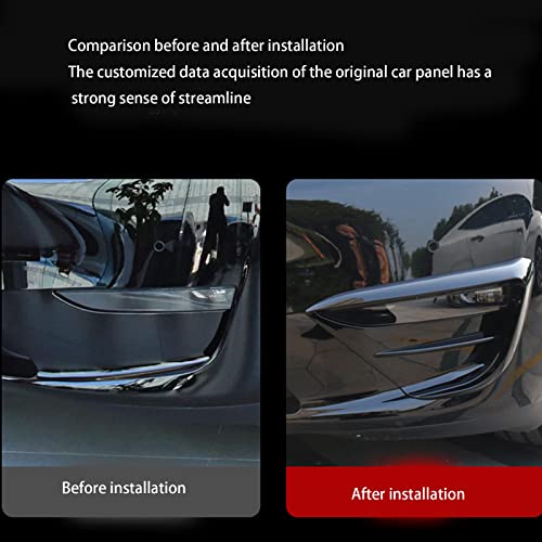 Front Fog Light Trim Cover for Tesla Model Y 2020-2022 Accessories, Fog Lamp Frame Blade Trim,Eyebrow Cover Trim Frame Exterior Decoration, Car Exterior Accessory (Glossy Carbon Fiber)