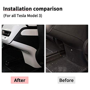 Rear Air Conditioner Vent Outlet Anti Kick Trim Cover for Tesla Model 3 Interior Decoration White