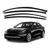 Side Window Vent Visor 4 Piece Set for Tesla Model 3 2017~2021/Safe RAIN Out-Channel Guard Deflector (Black)