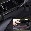 Center Console Side Pocket Organizer Car Seat Crevice Storage Box Cup Holder Fit for Tesla Model 3 (Black)