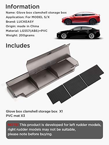 TESLA MODEL S MODEL X 2017-2022 Glove box clamshell storage box Car central control storage box (Glove box clamshell storage box)