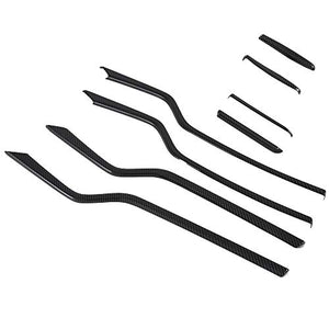 ABS Imitation Carbon Fiber Inner Door Trim Cover Interior Moldings Trims for Tesla Model S 2016-2020 (Pack of 8)