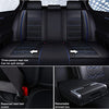 Front & Rear Seat Covers for Chevy Chevrolet Bolt EV EUV Car Seat Cover Luxury PU Leather Breathable Comfortable Black×Blue