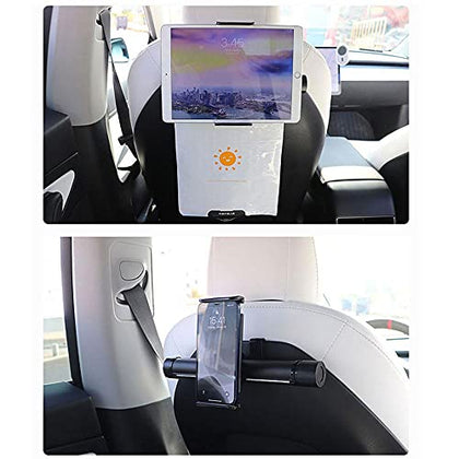 360 Degree Rotating for Tesla Model 3/Y iPad Car Mobile Phone Holder Tablet Stand Back Seat Mount Bracket 5-11 Inch(Garbage Bags can be Included)