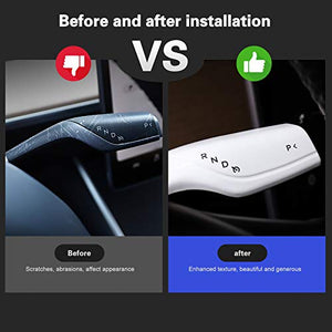White Carbon Fiber Gear Shift Selector Cover for Tesla Model 3 & Model Y