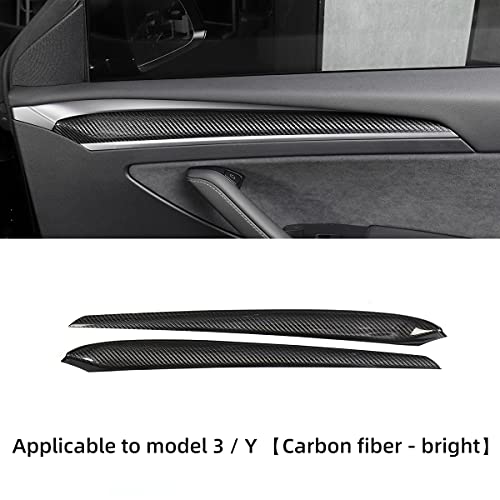 2021-2022 Tesla Model 3 Real Carbon Fiber Front Door Panel (Gloss Carbon Fiber)