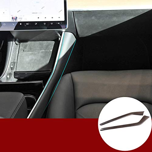 ABS Chrome Car Center Console Decoration Strips Trim Accessories for Tesla Model 3 2016-2019 for Tesla Model Y 2017-2020 (Oak Wood Grain)