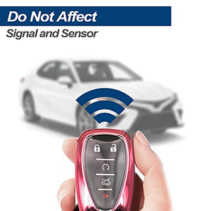 Fit for 2021 2020 2019 Chevrolet Chevy Camaro Malibu Spark Blazer Bolt EV Equinox Trax TPU Key Fob Remote Cover Case Shell Glove Pouch Holder Protector Keyless Entry Sleeve Accessory, Pink