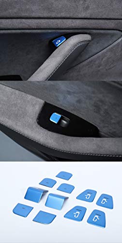 Tesla Model 3 and Tesla Model Y 2017-2020 Super Thin Window Door Lock Key Patch 11PCS/Set (Blue)…