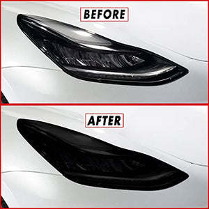 PreCut Vinyl Smoke Tint for 2017-2022 Model 3 Headlight & Foglight (1. Headlight & Foglight, 20% Dark Smoke)