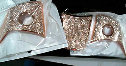 Steering Wheel Unique Crystal Badge Emblem Bling Decal Decoration Cover Sticker Trim for Tesla model 3/Y 2017 2018 2019 2020 2021 (Both sides of Steering wheel, Rose gold)