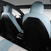 PU Leather Seat Covers Full Set for Tesla Model 3(Eggshell Blue+White-PU,Model 3(12 Pcs))