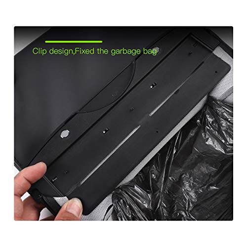 Car Trash Bag with Superior Leather for Tesla Model 3 Model Y Hanging and Magnet Closure Garbage Can and Storage Bin Pockets