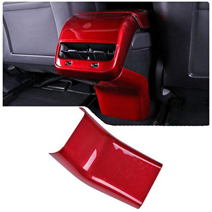 Tesla Model 3 Car Rear Console Center Air Conditioner Vent Outlet Frame Cover Anti Kick Trim Skirtline Stickers Styling Red