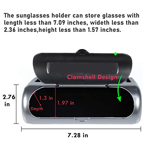 Sunglasses Holder for Tesla Model 3/ Model Y, Sunglasses Case Glasses Holder Storage Box for Tesla Model 3/ Model Y(Sliver)