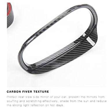 Carbon Fiber Mirror Rain Visor Cover Trim Exterior Accessories for Mustang Mach E