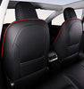Custom Fit Full Set Leather Seat Covers for Tesla Model Y (Black/Red)
