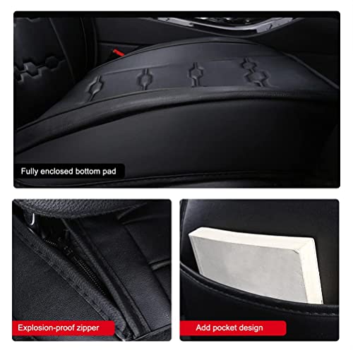 Front & Rear Seat Covers with Headrest Backrest Cushions for Chevy Chevrolet Bolt EV EUV Car Seat Cover Luxury PU Leather Breathable Comfortable Black