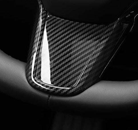 Steering Wheel Frame/Trim for 2017-2022 Tesla Model 3 & Y (Gloss Carbon Fiber Pattern)