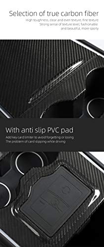 100% Real Glossy Carbon Fiber Center Console Overlays for 2021-2023 Tesla Model 3 & Y
