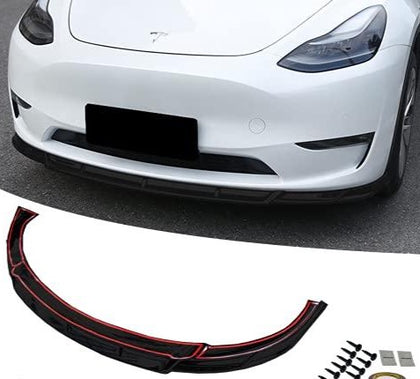3 Piece Front Bumper ABS Lip Splitter for 2020-2022 Tesla Model Y (Matte Black)