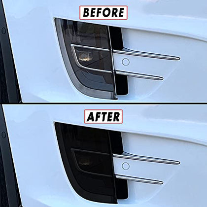PreCut Vinyl Smoke Tint for 2016-2022 Tesla Model X Foglight (3. Foglight, 20% Dark Smoke)
