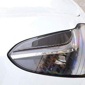 Carbon Fiber Headlight Eyelid Eyebrow Cover for Tesla Model 3