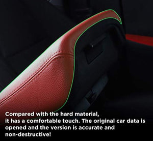 Tesla Model 3 & Y Red Leather Armrest Cover