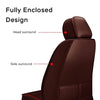 Front & Rear Seat Covers with Headrest Backrest Cushions for Chevy Chevrolet Bolt EV EUV Car Seat Cover Luxury PU Leather Comfortable Wear Resistant Brown