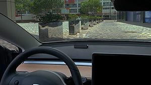 4.8 inch Head Up Display for 2019-2022 Tesla Model 3, Shows Door/Gear/ Battery Percent/Brake Warning Indicator and Low Battery Alarm