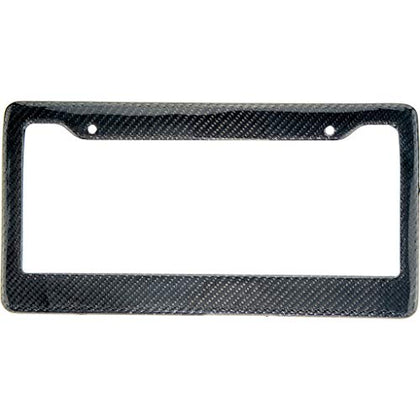 Real 100% Carbon Fiber License Plate Frame Tag Cover FF - C with Matching Screw Caps - 1 Frame (Black)