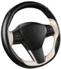 Microfiber Two Tone Leather Steering Wheel Cover for 2017-2022 Tesla Model 3 & Y