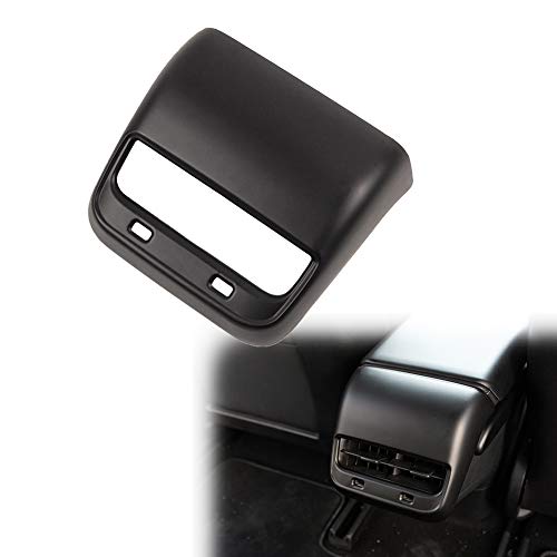 Car Rear Armrest Box Air Conditioning Vent Outlet Cover Trim Frame for Tesla Model 3 Carbon Fiber ABS Accessories Decoration(Matte Black)