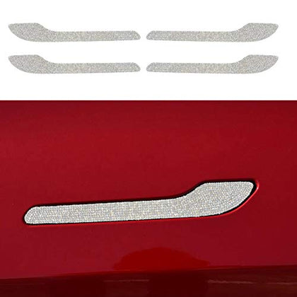 Bling Crystal Rhinestone Door Handle Cover Trim Protector Sticker Decal Accessory for Tesla 3/Y