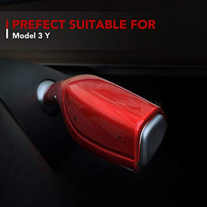 Tesla Model 3 Model Y Gear Shift Cover Steering Wheel Accessories ABS Plastic Glossy Red