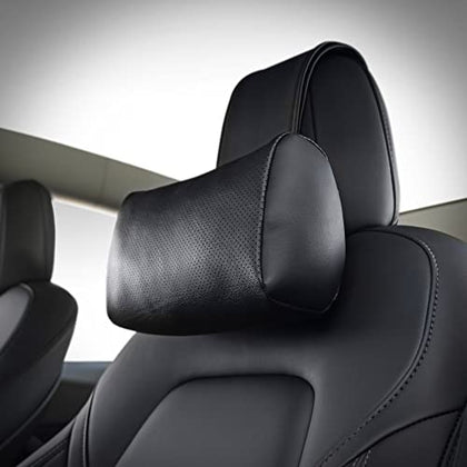 Neck & Head Support Vegan Leather Pillow for Tesla Model 3 & Y