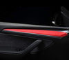 Alcantara Red Door Panel Trim Wrap/Sticker for 2021 Tesla Model 3 & Y