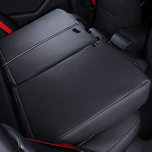 Custom Fit Full Set Car Seat Covers for Select Tesla Model S 2016 2017 2018 2019 2020 2021,Rear Seat with 3 Build in Headrests - Leatherette (Black)