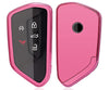 Soft TPU Protector Key Fob Cover Case fit for VW ID4 MK8 Golf GTI Skoda Octavia Keyless Entry Key Fob(Pink)