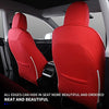 PU Leather & Tailored Fit All Season Seat Cover Set for Tesla Model Y 2020-2022 (Red, Fully Wrapped)