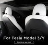 Front Seat Headrest Storage Hooks for Tesla Model 3 & Y (Leather Black)